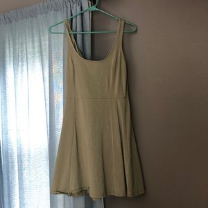Mini green tee shirt dress with tank top straps